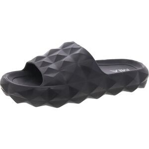 MIA 1976 Womens Jellybean Black Textured Manmade Pool Slides Shoes New